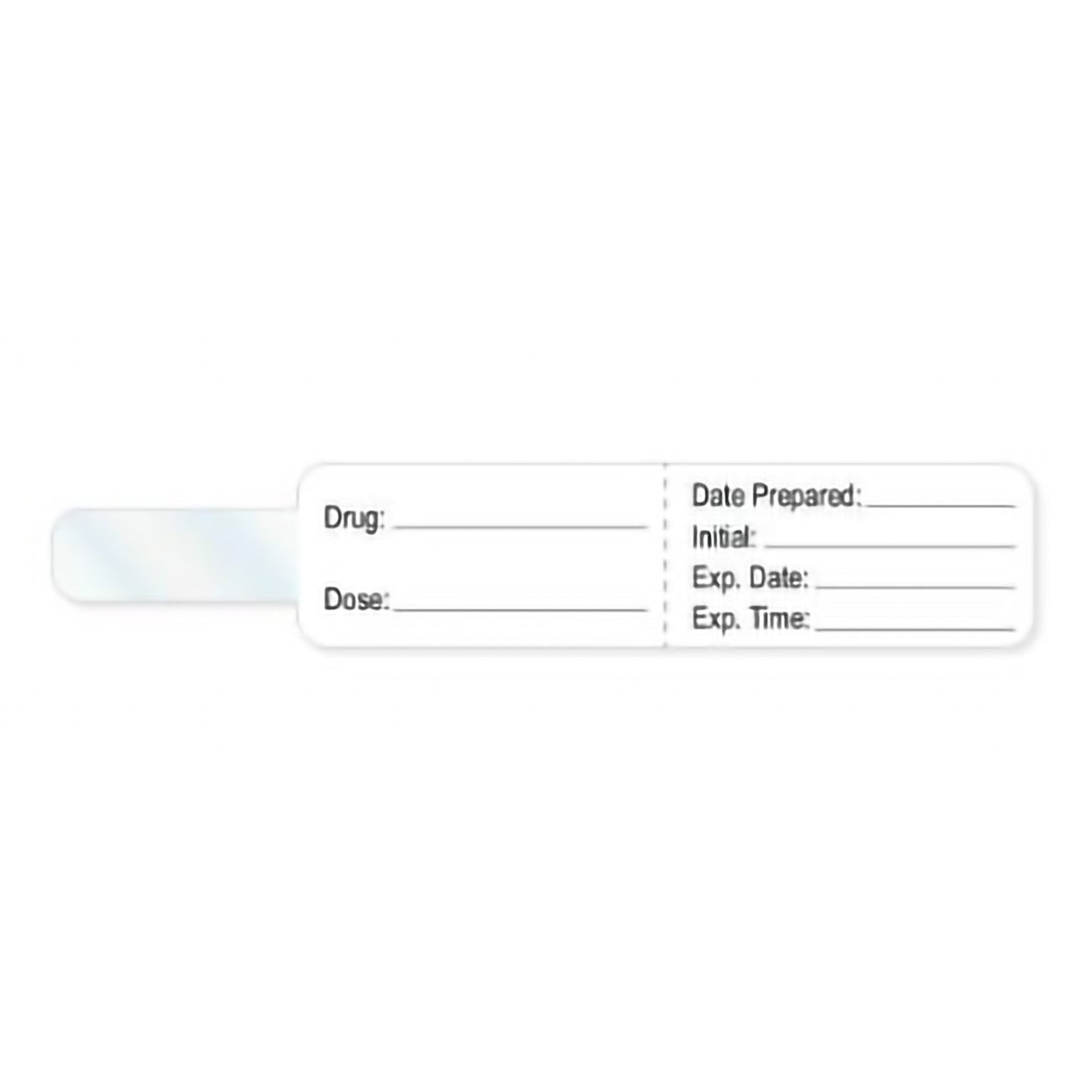 LABEL, SYRINGE FLAG DRUG WHT 4"X3/4" (200/RL)