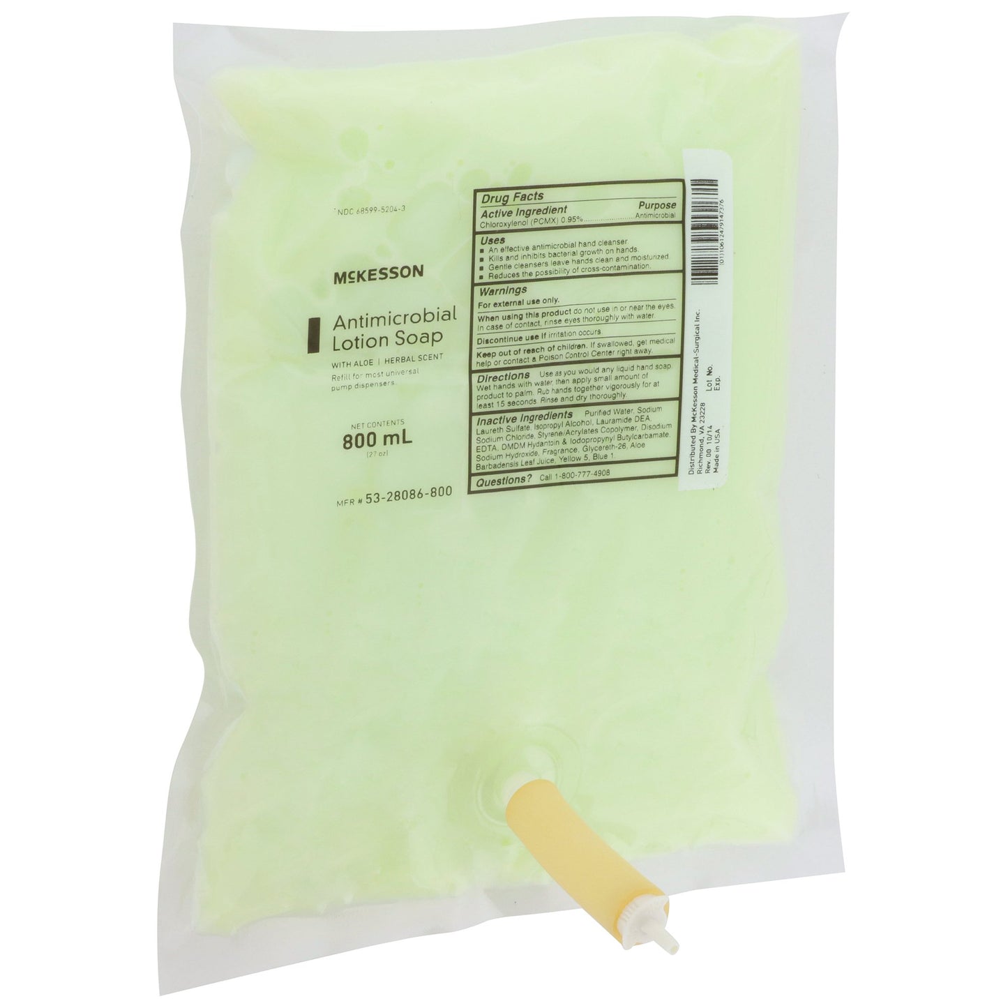 SOAP, HAND ANTIMICROBIAL W/ALOE UNIV 800ML (12/CS)
