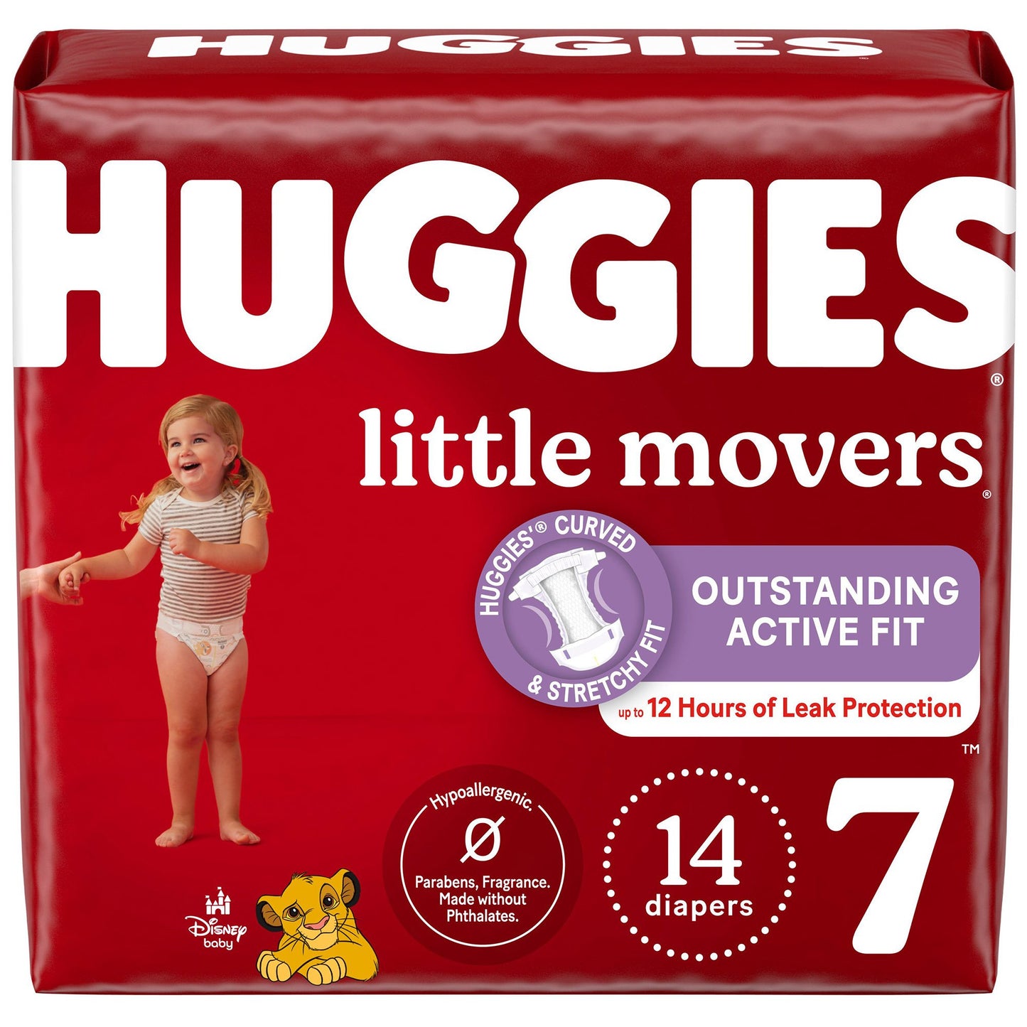 DIAPER, HUGGIES LITTLE MOVERS SZ7 (14/PK 4PK/CS)
