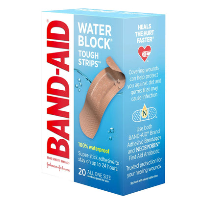 BANDAGE, ADH BAND-AID WATER BLOCK TOUGH (20/BX)