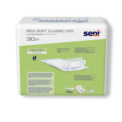 UNDERPAD, SENI SOFT CLASSIC DRY HYGIENIC 23"-35" (30/PK 4PK/