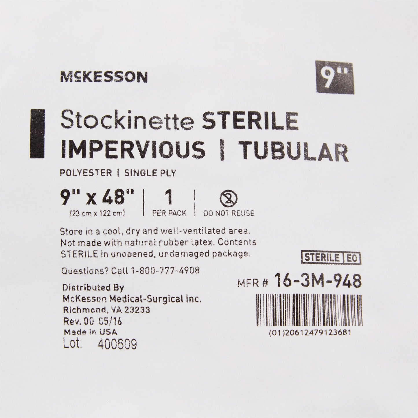 STOCKINETTE, IMPERV STR 9"X48"(12/CS)