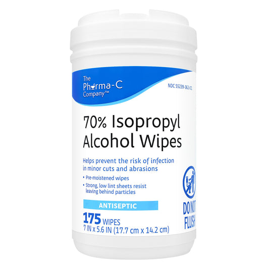 WIPE, WET PHARMA-C ISOPROPYL ALCOHOL 70% (175/CT 6CT/CS)
