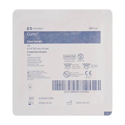 SPONGE, GAUZE 8PLY STR 4"X4" (10/TR)