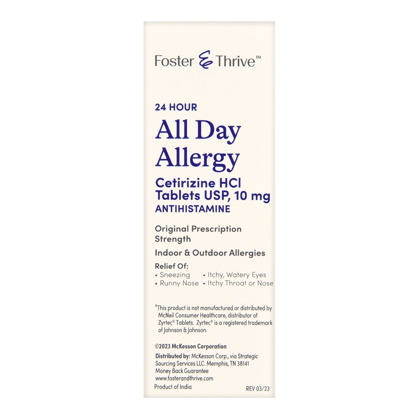 ALL DAY ALLERGY, TAB FT CETIRIZINE SM 10MG (90/BX)