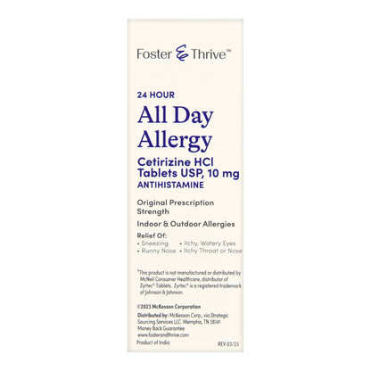 ALL DAY ALLERGY, TAB FT CETIRIZINE SM 10MG (90/BX)