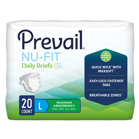 BRIEF, PREVAIL NUFIT MAX ABSRB ADLT LG (20/BG 4BG/CS)