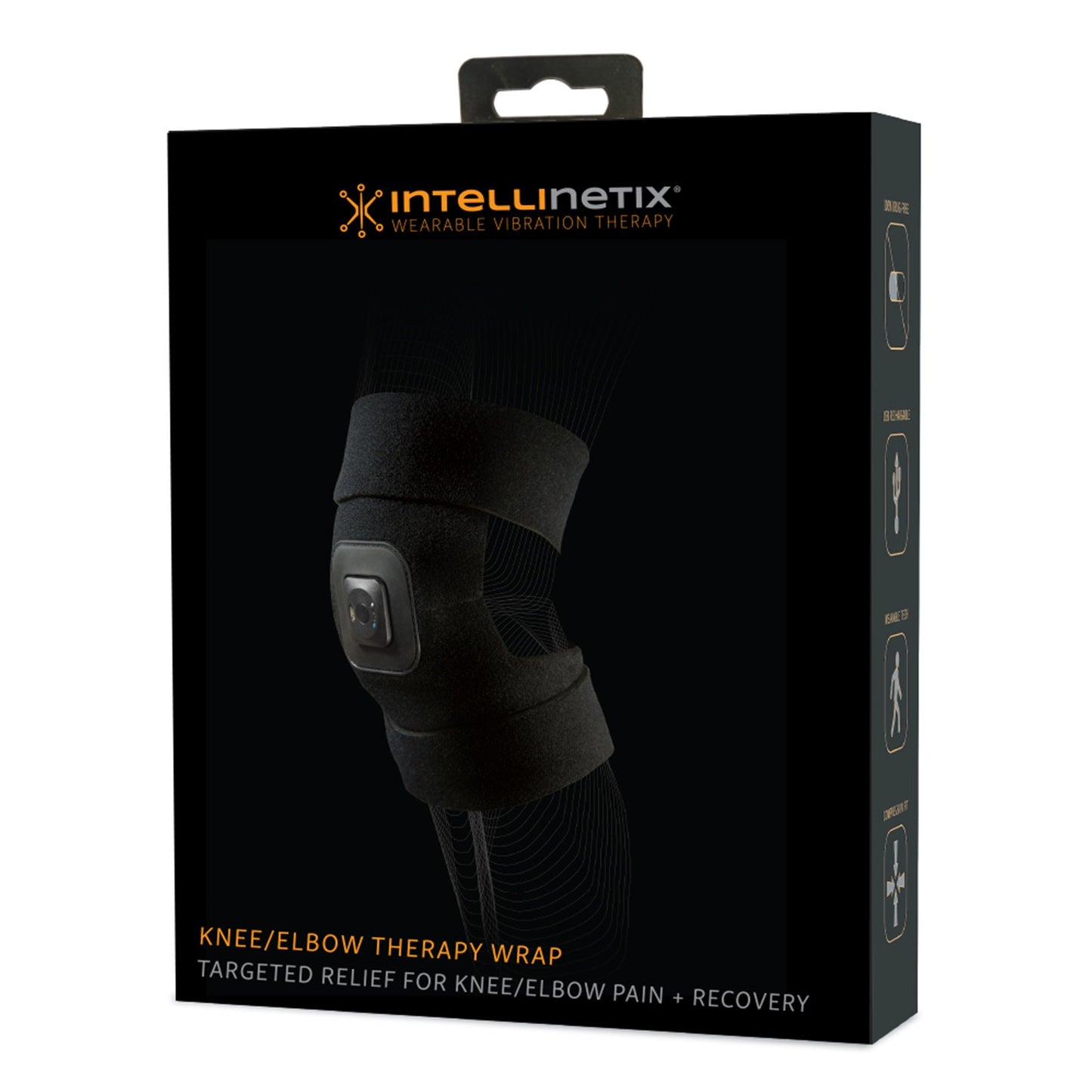 WRAP, THERAPY KNEE/ELBOW INTELLINETIX N/INVASIVE BLK ADJ SZ