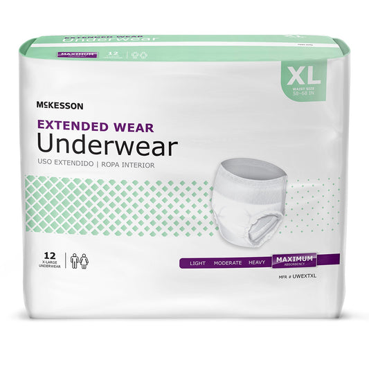 UNDERWEAR, EXTENDED WEAR XLG 58-68 (12EA/BG 4BG/CS)