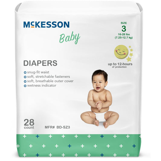 DIAPER, BABY SZ3 16-28 LBS (28/BG 4BG/CS)