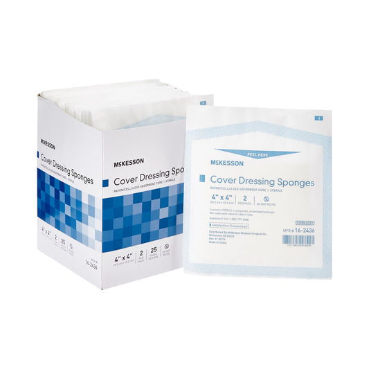 SPONGE, CVR DRSNG 4"X4" STR LF(2/PK 25PK/BX 24BX/