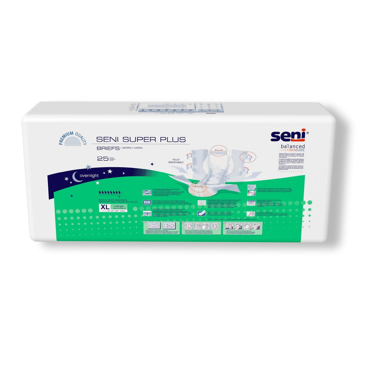 BRIEF, INCONT SENI SUPER PLUS XLG 55"-67" (25/PK 3PK/CS)