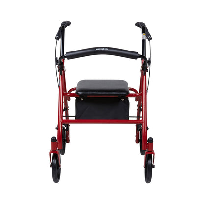 WALKER, ROLLATOR DURA FOLDING STEEL W/7.5" WHLS RED 300LB