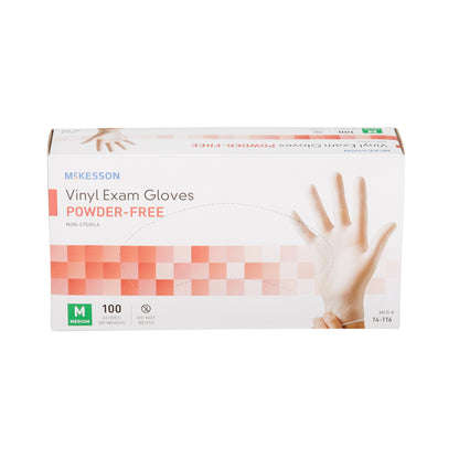 GLOVE, EXAM VNYL MED N/S (100/BX 10BX/CS)