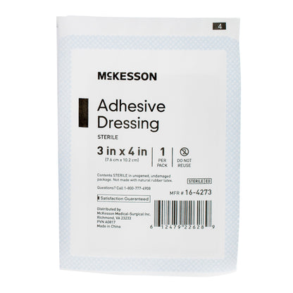 DRESSING, WOUND ADH STR 3"X4" (100/BX 12BX/CS)