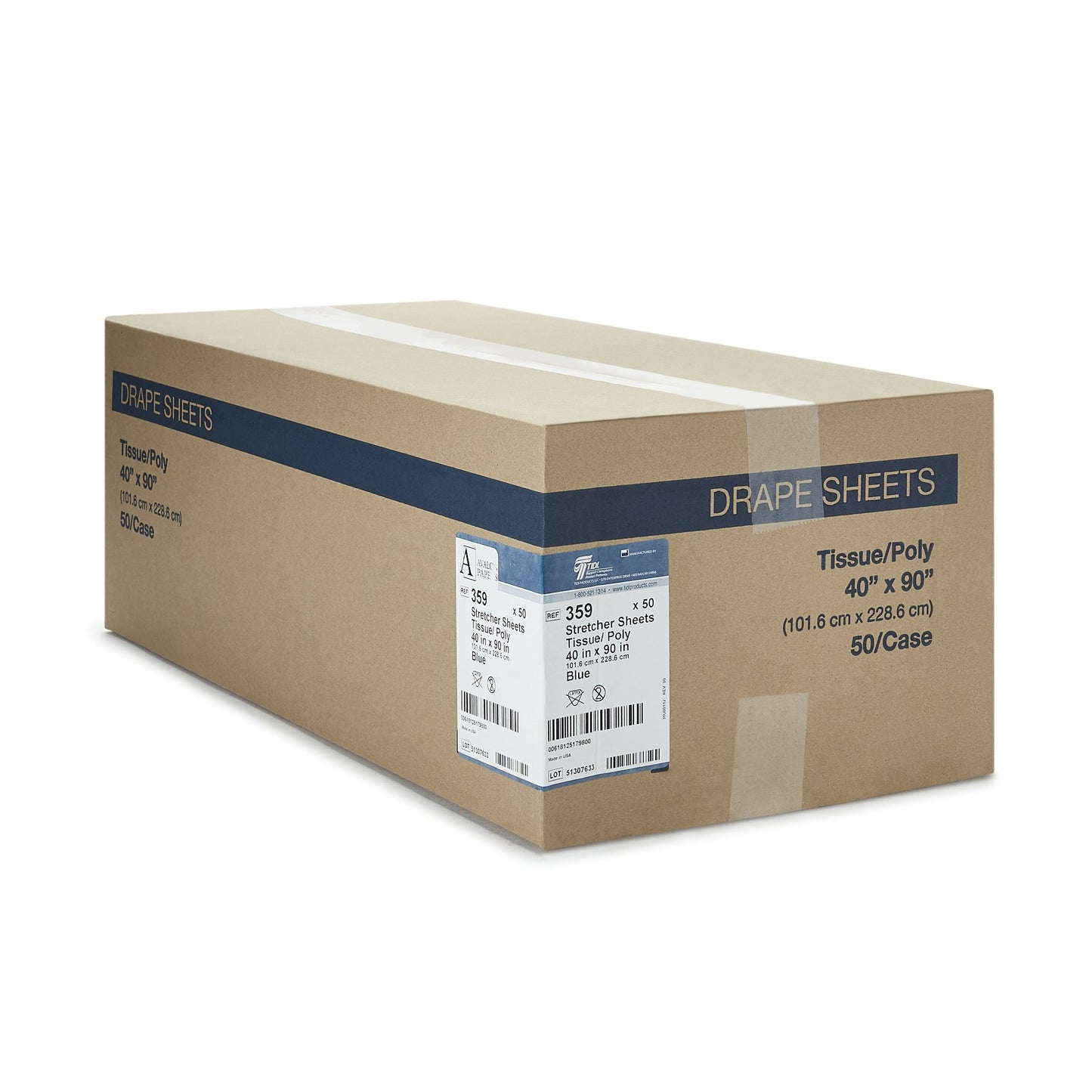SHEET, DRAPE STRETCHER TISS POLY BLU 40X90 (50/CS) AVAPAP