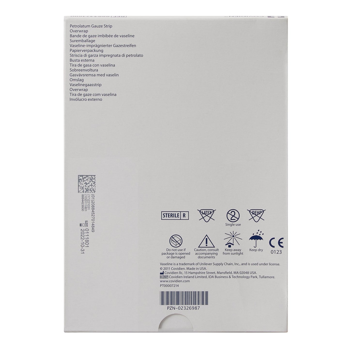 DRESSING, VASELINE FOIL OVRWRAP 3"X9" KENDAL