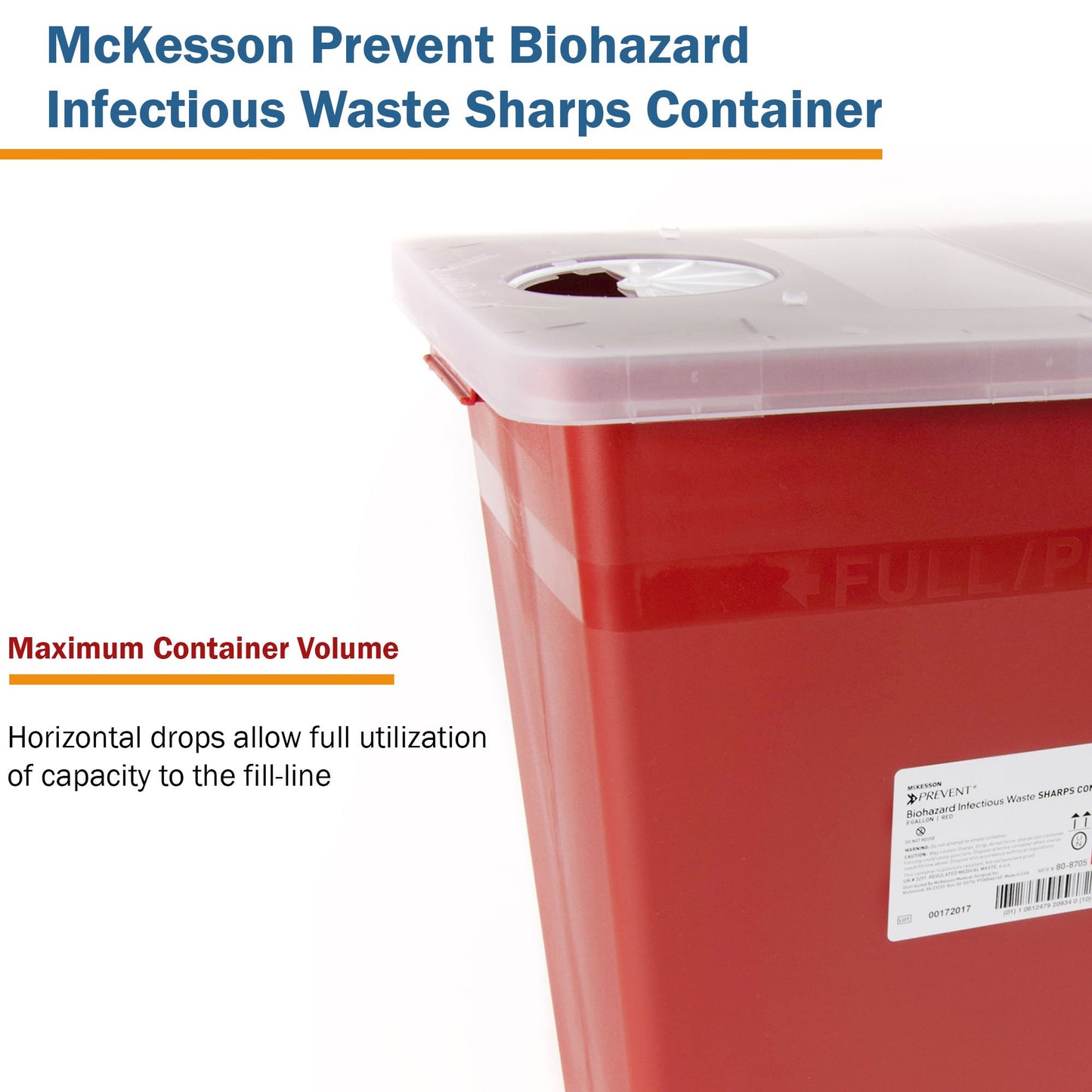 CONTAINER, SHARPS RED 8GL STACKABLE (10/CS)
