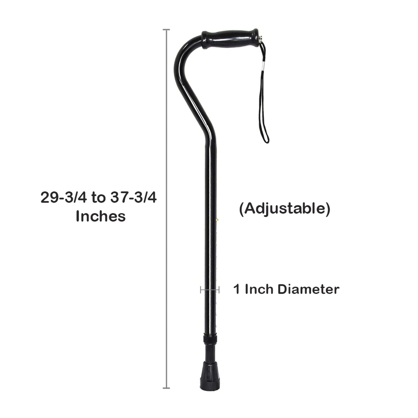 CANE, OFFSET HD STEEL BLK (6/CS)