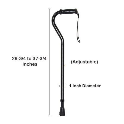 CANE, OFFSET HD STEEL BLK (6/CS)