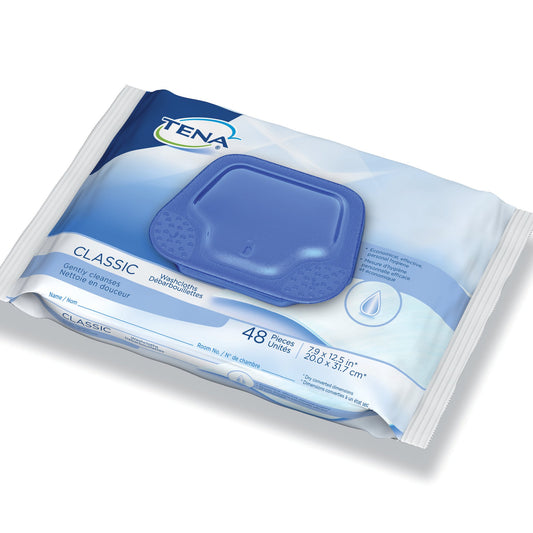 WASHCLOTH, WET CLASSIC TENA DISP (48/PK 12PK/CS) SCAPER