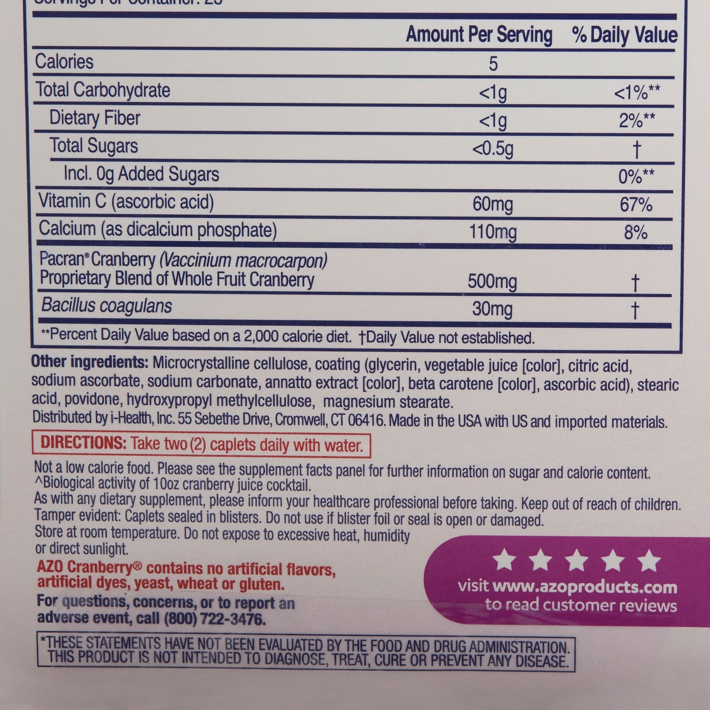 AZO CRANBERRY W/PROBIOTIC/VIT C, TAB (50/BX)