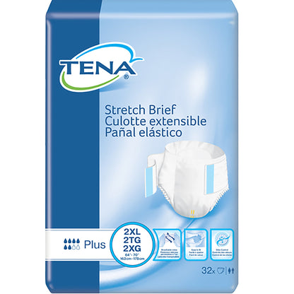 BRIEF, TENA STRETCH PLUS 2XLG (32/PK 2PK/CS)