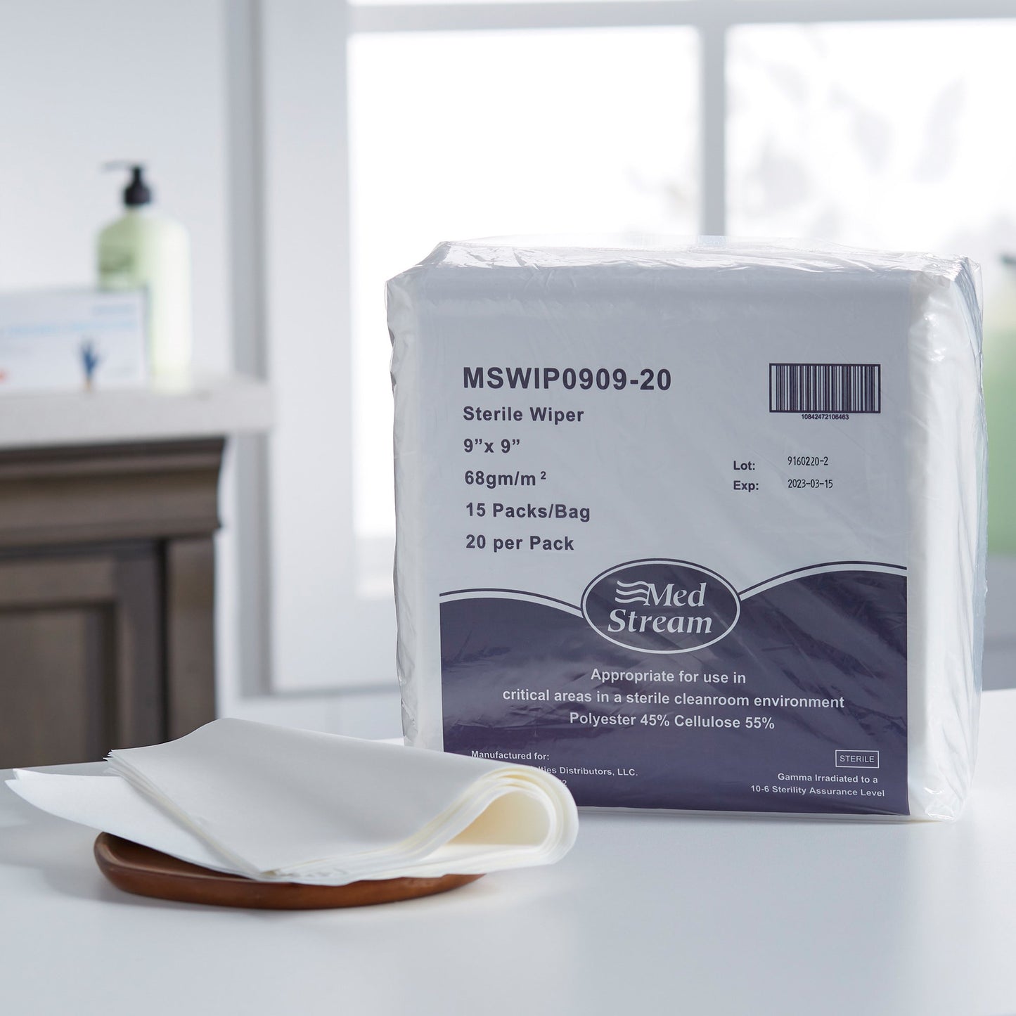 WIPE, DRY SURFACE LINT FREE STR 9"X9" (20/PK 15PK/BG 12BG/CS