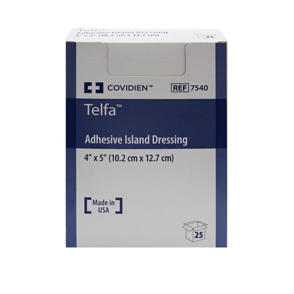 DRESSING, TELFA ISLAND 4"X5" (25/CT) KENDAL
