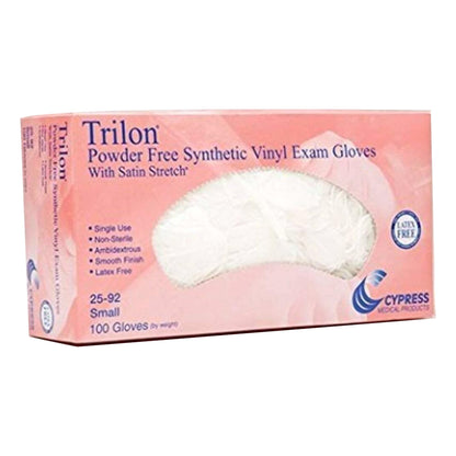 GLOVE, EXAM VNYL SM N/S TRILON(100/BX 10BX/CS)
