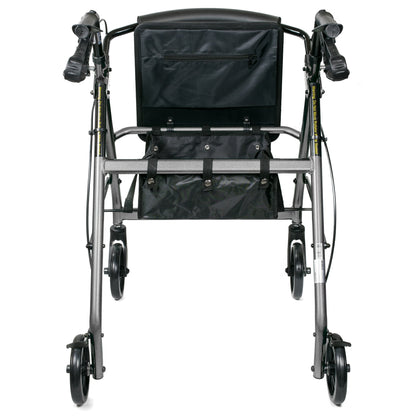WALKER, ROLLATOR LTWT FOLDING ALUM W/6" WHLS SLVR 300LB