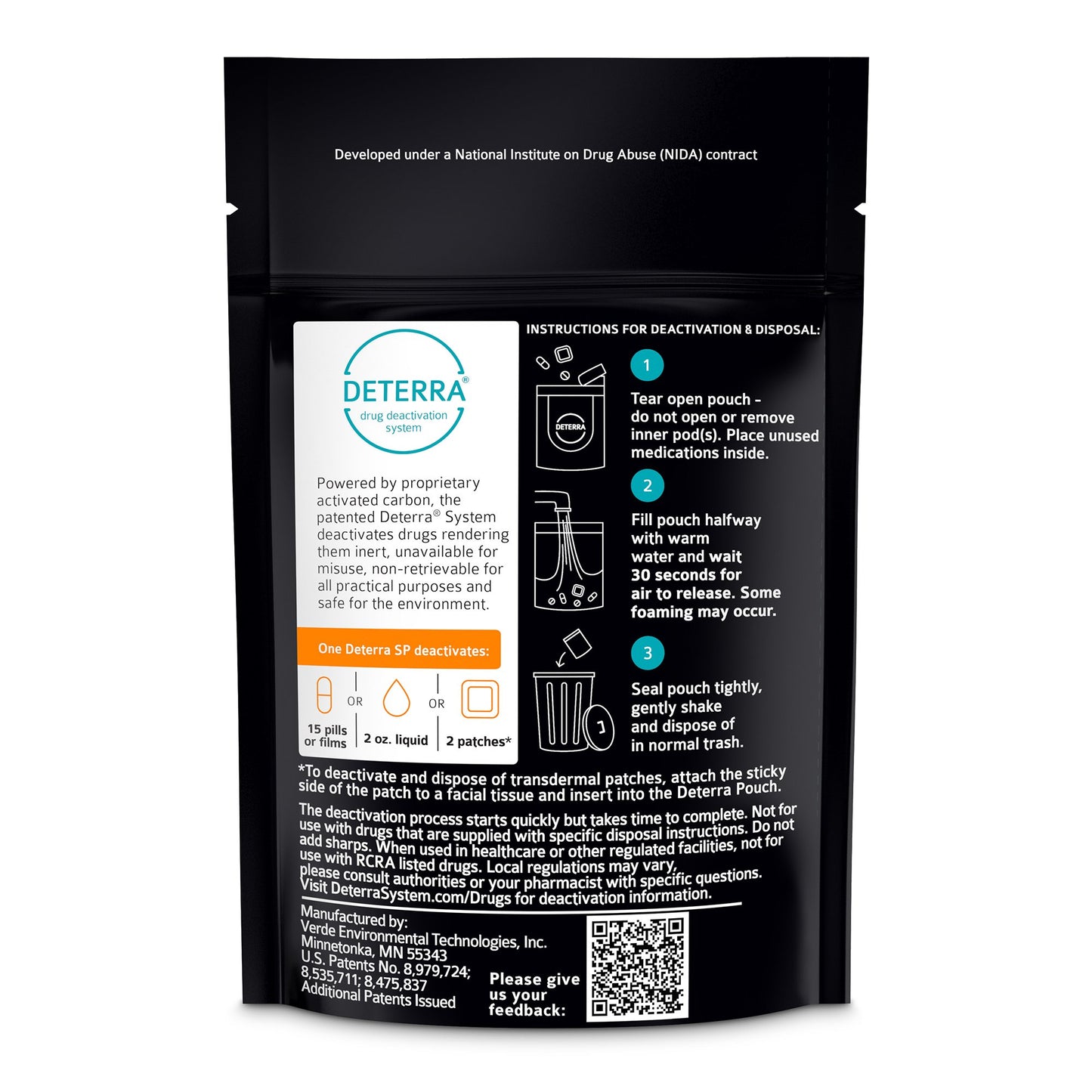 POUCH, DRUG DISPOSAL DETERRA SM (250/CS)