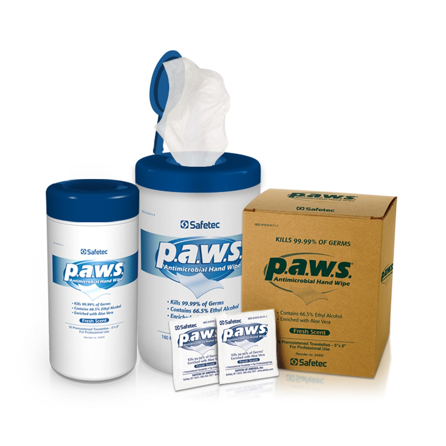 WIPE, ANTIBACT IND WRAPPED PAWS (100/BX 10BX/CS)