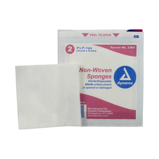 GAUZE, SPONGE STR4PLY 4X4" (25/BX 24BX/CS )