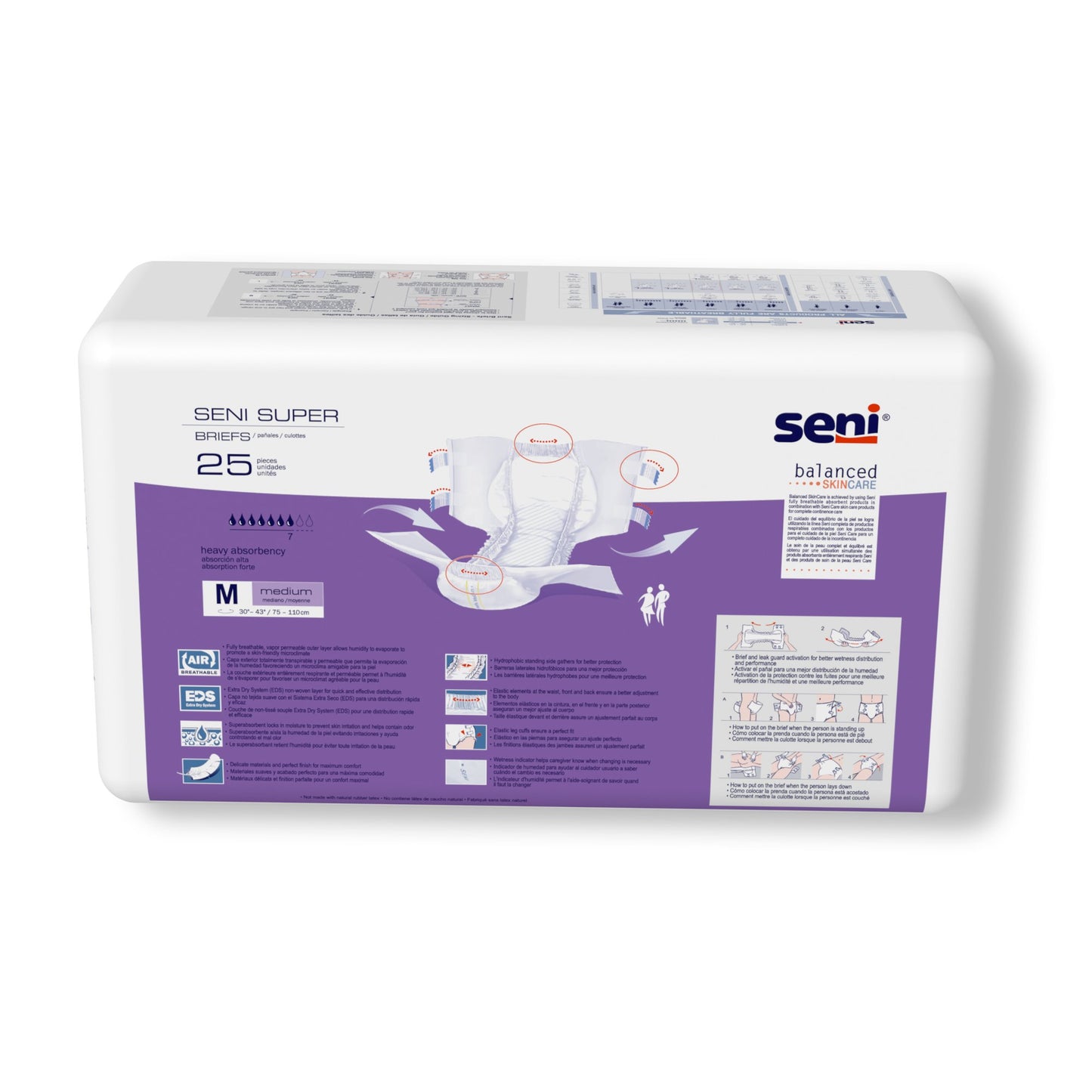BRIEF, INCONT SENI SUPER MED 30"-43" (25/PK 3PK/CS)