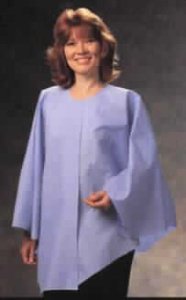 PONCHO, EXAM W/FRONT TABS BLU (25/CS)