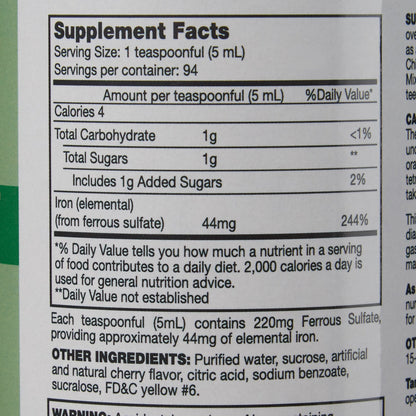 FERROUS SULFATE, LIQ 16OZ (12/CS)