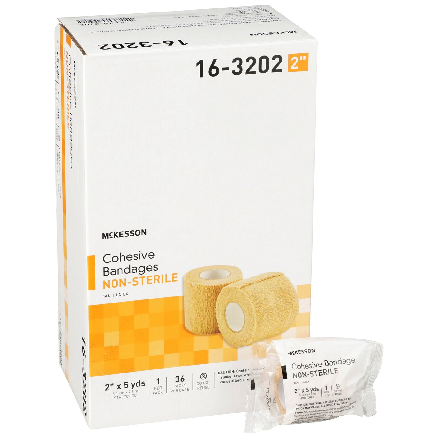 BANDAGE, COHESIVE N/S TAN 2" (36PK/CS)