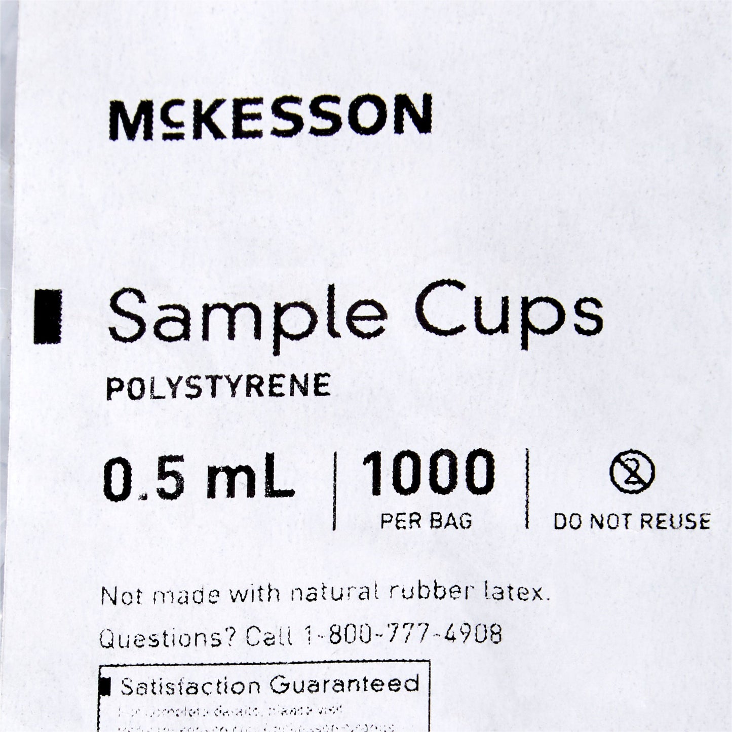 CUP, SAMPLE POLYSTYRENE .5ML (1000/BG 10BG/CS)