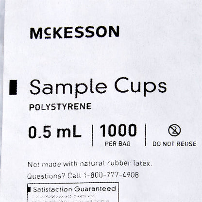 CUP, SAMPLE POLYSTYRENE .5ML (1000/BG 10BG/CS)