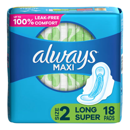 PAD, MAXI ALWAYS W/FLEXI-WINGSSZ2 (18/PK 8PK/CS)