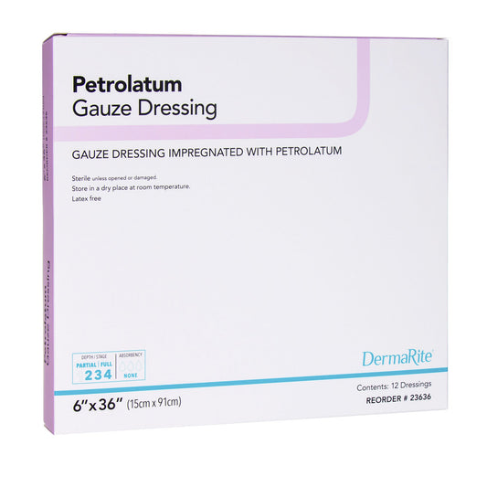 DRESSING, WOUND PETROLATUM GAUZE STR 6"X36" (12/BX)