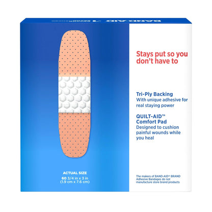 BANDAGE, ADH BAND-AID TRU-STAYPLAS 0.75"X3" (60/BX)