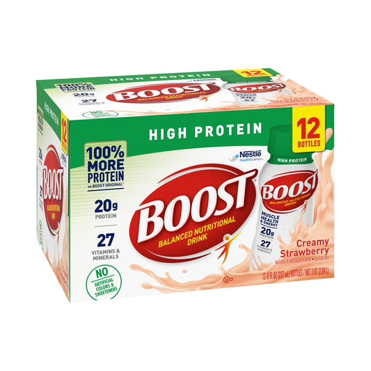 BOOST, HI PROTEIN CREAMY STRAWBERRY 8OZ (12/PK 2P/KCS)