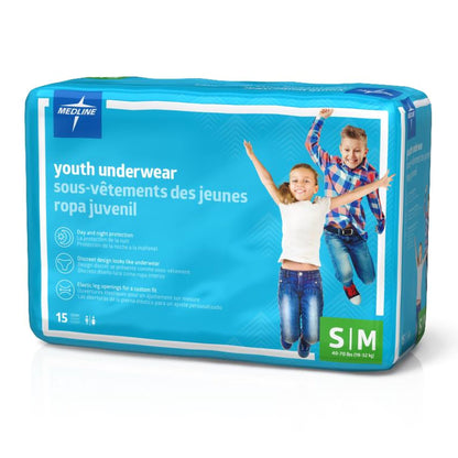 UNDERWEAR, PROTECT DRYTIME DISP YOUTH SM/MED (15/BG 4BG/CS)