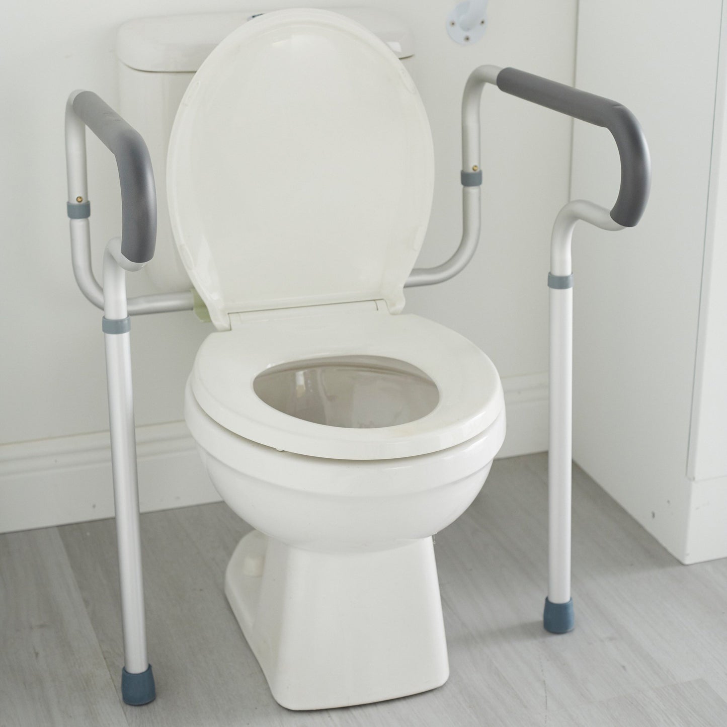FRAME, TOILET SFTY W/WATERFALLARMREST 19-23.5" (4/CS)