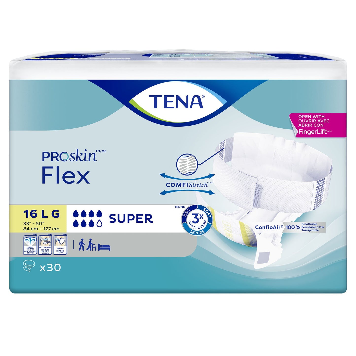 BRIEF, TENA SUPER SZ16 33"X50"(30/PK 3PK/CS) SCAPER