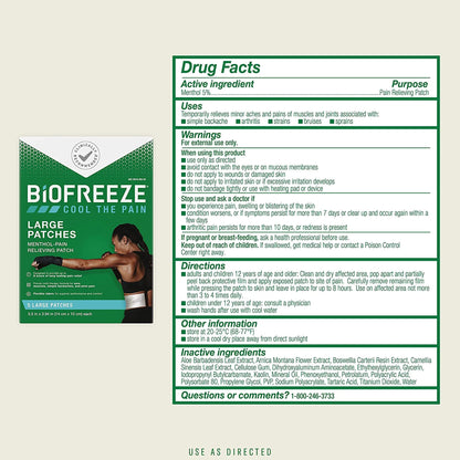 BIOFREEZE PRO, PATCH PAIN RELIEVING (5/BX 24BX/CS)