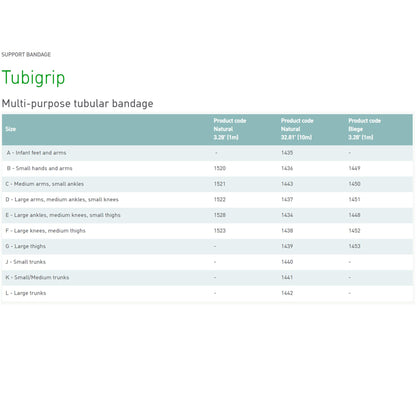 BANDAGE, TUBIGRIP SZ D 3" NAT