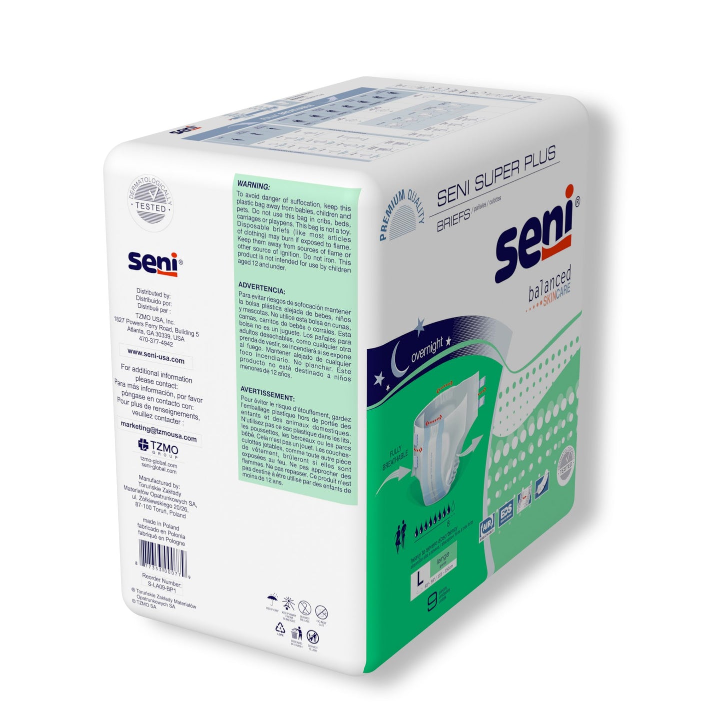 BRIEF, INCONT SENI SUPER PLUS LG 45"-59" (9/PK 4PK/CS)